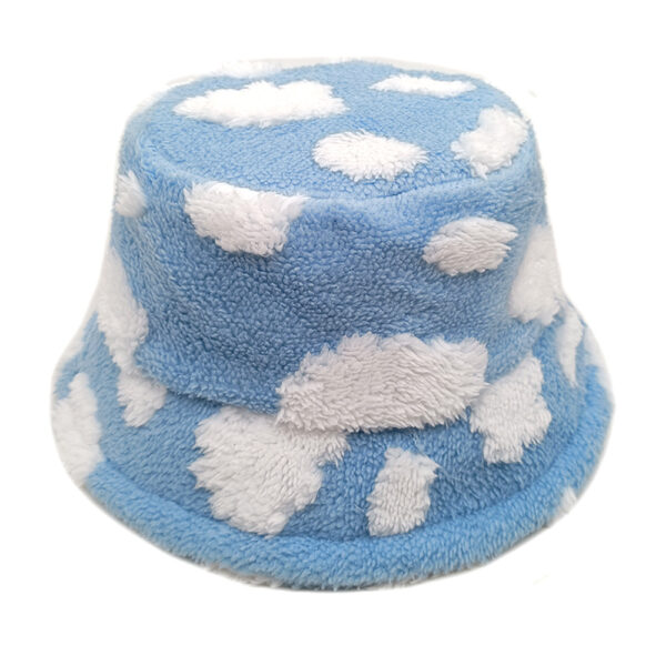 oly-bdf1507abcdefa1f54d114a71b63d864 Wholesale Blue Sky White Clouds Plush Fisherman Hat Winter Everyday Fashion Accessory