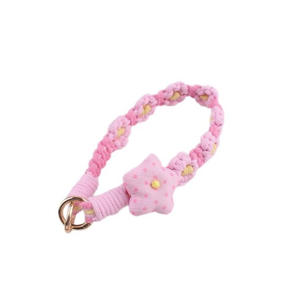 oly-be18b5888a6d92f96843d7954b2fcaa1 Wholesale Handmade Beaded Phone Lanyard and Bag Charm Pink Star Flower Design for Everyday Wear Fashion Accessory