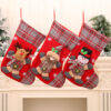 oly-be3c1f354e84482b76b6117940d70fb3 Wholesale 3D Large Christmas Stocking with Santa and Plaid Pattern Festive Holiday Decor for Gift Giving