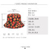 Wholesale Strawberry Print Double Sided Fisherman Hat Sunscreen Casual Hat for Travel
