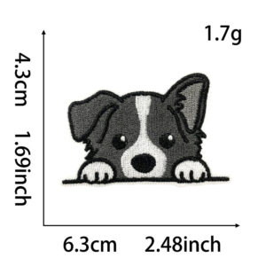 Heated melt glue *grey * no rules * corgi * flat embroidery