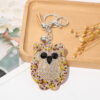 oly-be7a2dcd6e5ed3d40b34d0456b48f64a Wholesale Plush Rhinestone Cartoon Owl Keychain Bag Charm Tassel Pendant Stylish Car Key Accessory Gift