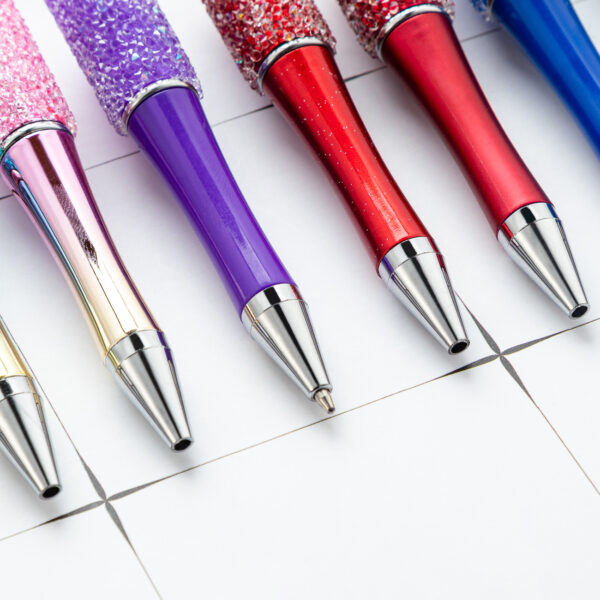 Wholesale DIY Sugar Bead Spinning Pen with Gold Gradient Rhinestone Decorative Office Gift