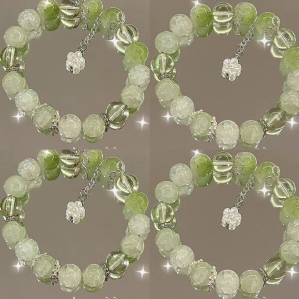 oly-be8ac223c0b58e63e56b7e60e6783936 Wholesale Zinc Alloy Electroplated Green Floral Bracelet Fashion Accessory for Women