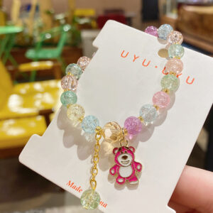 Pink bear bracelet bag