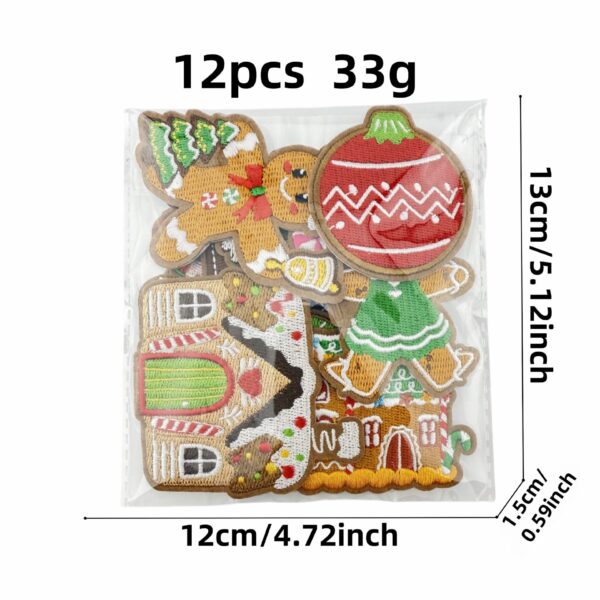 Wholesale Christmas Cartoon Embroidered Iron-On Patches Polyester Thread Decorative Patch for Home Decor and Party