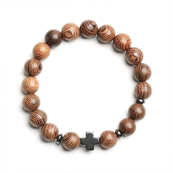 oly-bea8cba32fcc3e80d64ccc441f496c73 Wholesale Cross Design Wood Bracelet Chicken Wing Wood Elastic Beaded Gift Fashion Accessory