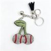 Wholesale Rhinestone Soccer Themed Keychain with Tassel Patch Boutique Resale Car Key Accessory