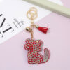 oly-bef2db7d906401c0b3907c574a32d9fa Wholesale Trendy Rhinestone Cat Keychain Charm Boutique Bag Charm with Tassel for Gift Giving