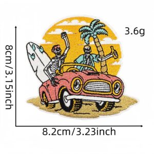 Colorful landscape skull cloth sticker 5 #
