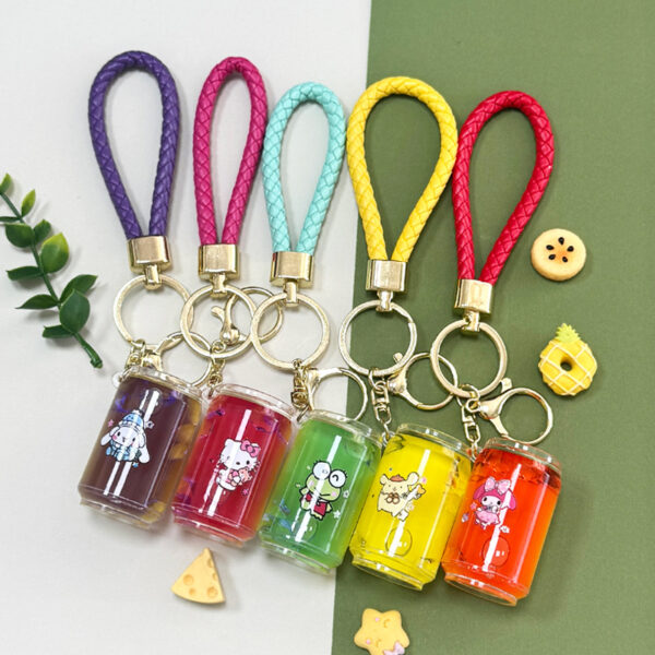 Wholesale Acrylic Crushed Ice Oil-In Keychain Cute Cartoon Design Business Gift Boutique Keychain Accessory OLY Exclusive