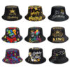 Wholesale Party Printed Bucket Hat with English Letters Sun Protection Casual Beach Hat