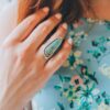 oly-bf39a1b173f60179ddad67a72373e15b Wholesale Retro Geometric Drop Turquoise Pattern Inlay Ring Fashion Jewelry Accessory for Boutique Resale