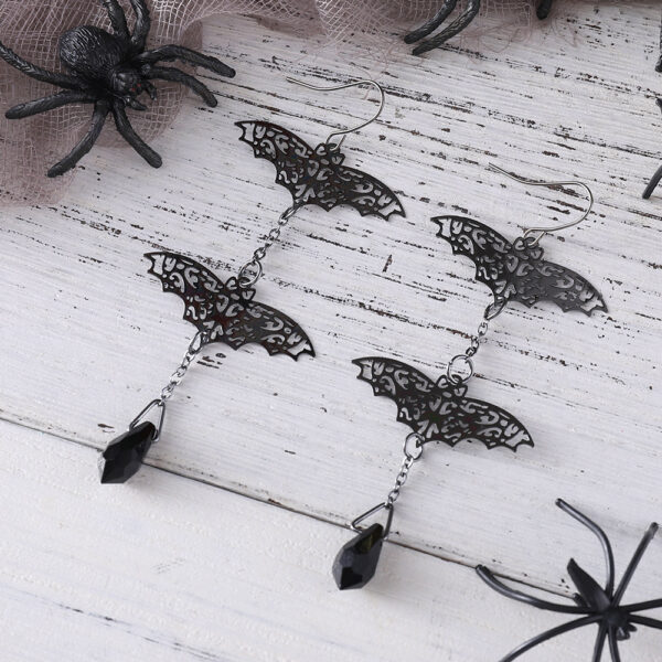 Wholesale Gothic Bat Pendant Tassel Earrings Halloween Jewelry Fashion Accessory