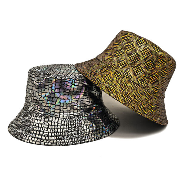 Wholesale Gold Laser Two Sided Bucket Hat for Party and Everyday Wear