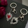 oly-bf8f36f08375f45198b71254689bab89 Wholesale Bohemian Gothic Sacred Heart Keychain Alloy Dark College Style Key Ring, Decorative Bag Accessory