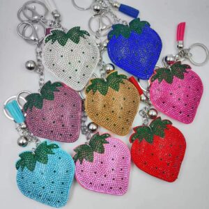oly-bf9adca122af626f6178f993ac4ffadd Wholesale Red Tassel Strawberry Bag Charm Korean Velvet Keychain Wedding Gift Boutique Resale