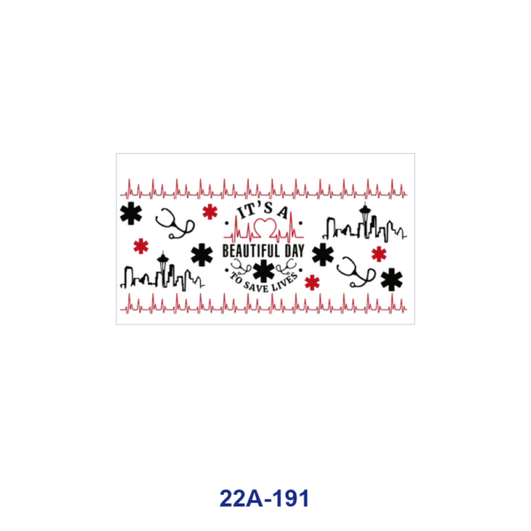 oly-bfbf17544706e9bdf9aff6006201253c Wholesale 5pcs Medical Staff Cartoon Heart EKG Stethoscope City Skyline Slogan Mixed Print 16oz Cup UV DTF Wraps OLY Exclusive