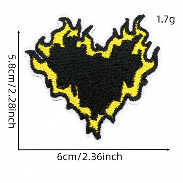 oly-bfc0731311f1b51bb399d9152778b479 Wholesale Flame Heart Embroidered Patches - 16 Piece Decorative Accent Set for Clothing and Bag DIY