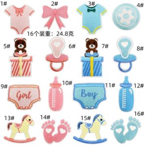 Boys and girls cloth stickers 16 pieces