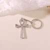 oly-bfe8c156edcc7087a66e3261037e7b53 Wholesale Silver Cross Keychain Pendant Ancient Egyptian Style Car Key Accessory Bag Charm