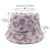 Wholesale Heart Plush Bucket Hat Light Purple Fashion Sun Protection for Women