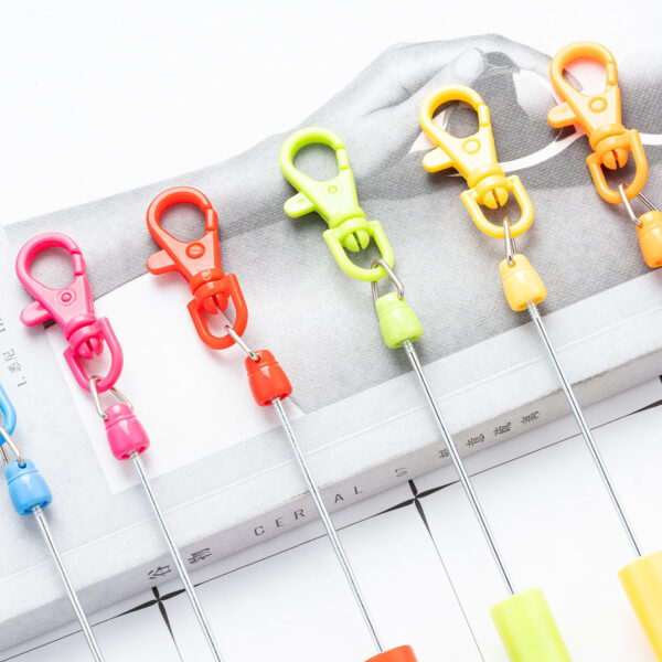 oly-bfeeec9e9447fc240af3f631f987cc82 Wholesale Rotating Beaded Keychain Pen Plastic Ballpoint Pen 1.0mm Tip for Office School Gift