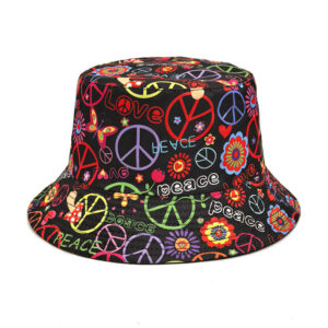 oly-bff3b64d48155f00433e514c7b4a5dc3 Wholesale Peace Pattern Reversible Bucket Hat Stylish Sun Protection Hat for Casual Summer