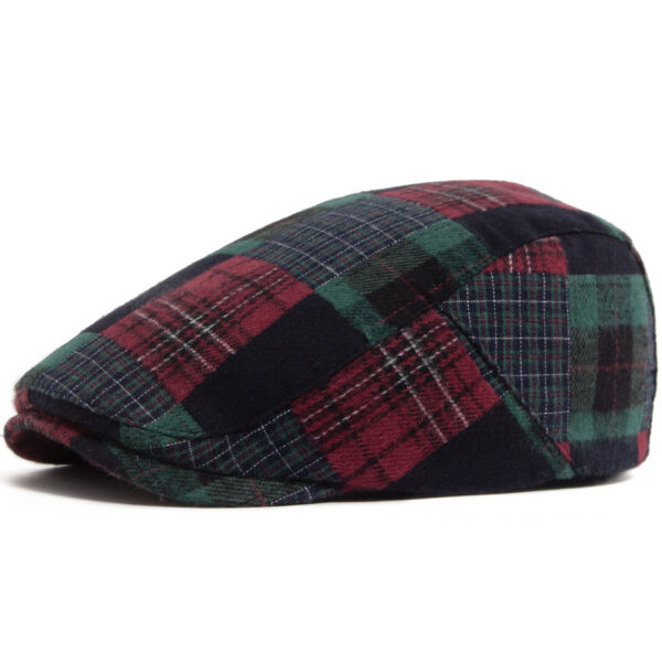 Wholesale Color Block Beret Cap Adjustable Flat Top Curved Brim Spring Autumn Fashion Accessory