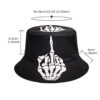 oly-c006d47a6a510940bf0cf254904e077e Wholesale Skull Fingers Pattern Fisherman Hat Reversible Outdoor Sun Hat for Men Women Fashion Accessory for Daily Use