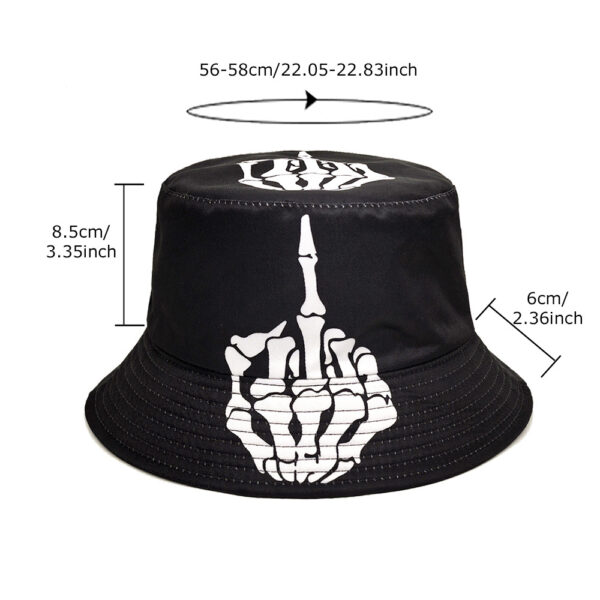 oly-c006d47a6a510940bf0cf254904e077e Wholesale Skull Fingers Pattern Fisherman Hat Reversible Outdoor Sun Hat for Men Women Fashion Accessory for Daily Use