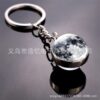 Wholesale Boutique Solar System Glass Ball Keychain Metal Key Ring for Wedding Gift