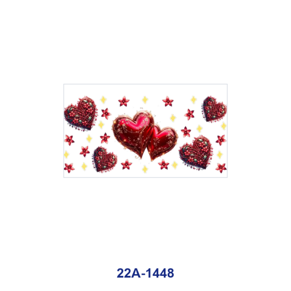 oly-c0180ee140d5a24690875e2a33b9a657 Wholesale 5pcs Vintage Luxurious Valentines Gem Rose Embroidery Heart Ribbon Bow Star Dot Floral Mixed Decor Prints 16oz Cup UV DTF Wraps