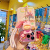 Wholesale Flocked Lily Keychain Pendant Soft Glue Gift Bag Charm Car Key Accessory
