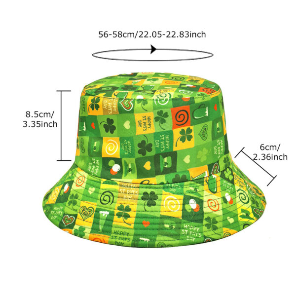Wholesale Chic Patrick's Day Double Sided Bucket Hat Unisex Sun Protection Fashion Accessory