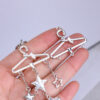Wholesale Zinc Alloy Double Sided Electroplated White Keychain Pendant DIY Craft
