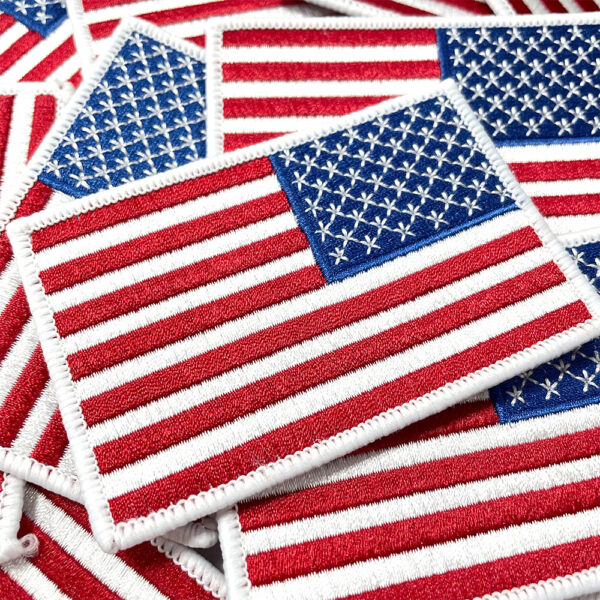 oly-c0700dad54add4d458214eb0045a7a4c Wholesale US Flag Embroidered Patch White Edge Polyester DIY Decorative Accessory for Hats Bags Resale