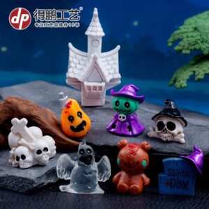 Wholesale Resin Halloween Scary Skull Figurine, Boutique Home Decor Gift