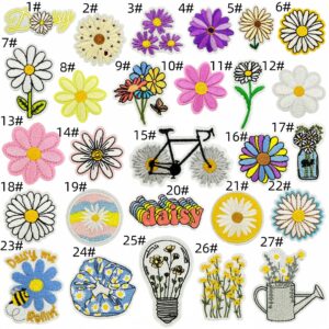 Cartoon flower cloth stickers set of 27 pieces