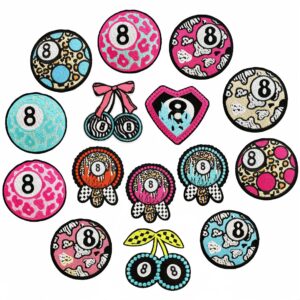 oly-c0a25a4ba05097d5535e6c908bf21d1c Wholesale Polyester Embroidered No.8 Billiard Patches with Cherry Design Decorative Iron On Patches for Casual DIY and Gifts