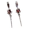 Wholesale Gothic Punk Ruby Earrings in Stainless Steel Boutique Resale Jewelry Accessory