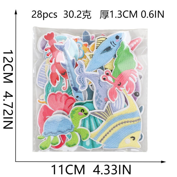 oly-c0e687e3a3f3a23bb93b02a38f671f72 Wholesale Marine Life Embroidered Patches - Shark Dolphin Jellyfish Design for Clothing Decoration DIY Accessory