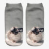 oly-c0ea95b6c8ba54cf8bfc4a2f5d6888b4 Wholesale 3D Hamster Print Short Socks Trendy Animal Design, Antibacterial Polyester Cotton For Women