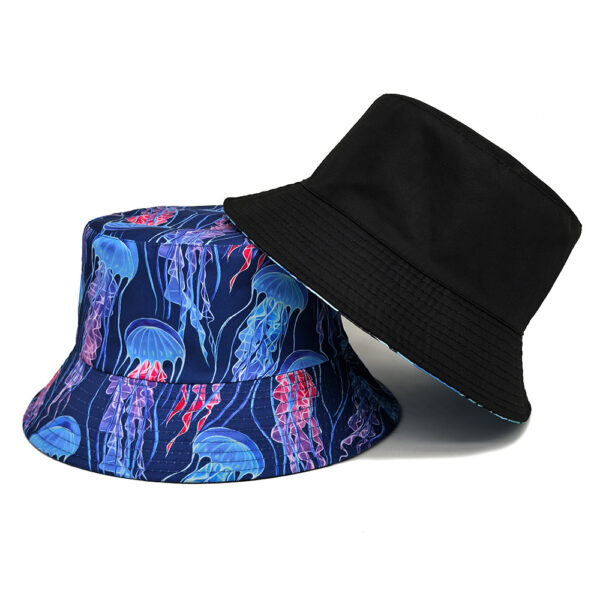 Wholesale Reversible Jellyfish Print Bucket Hat Sun Protection All Seasons Fashion Accessory