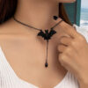 Wholesale Fashion Bat Pendant Necklace Zinc Alloy Electroplated Chain Jewelry Accessory