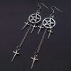 Wholesale Gothic Star Dagger Earrings European Style Metal Jewelry for Everyday Wear