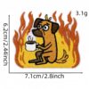 Wholesale Cartoon Flame Dog Embroidered Iron On Patch Polyester Decorative Accent for Clothing Resale