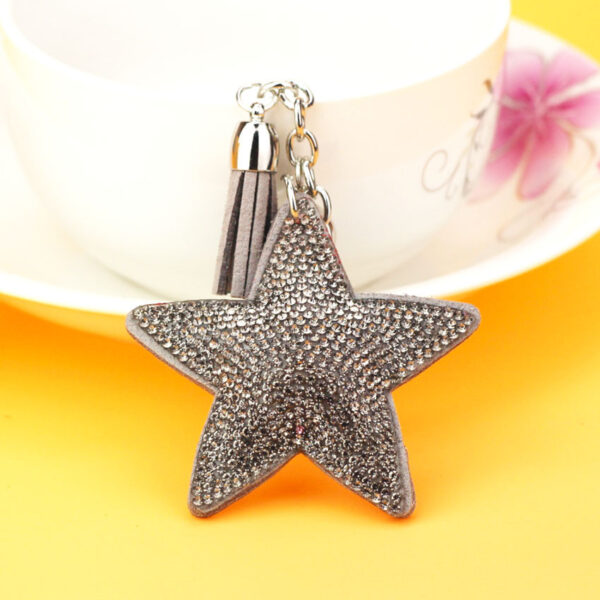 oly-c127ed8817814477687df71d13303065 Wholesale Korean Style Rhinestone Star Tassel Keychain Bag Charm Chic Fashion Accessory for Gifting