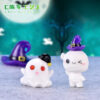 Wholesale Creative Miniature Cactus Resin Pumpkin Ghost Keychain Halloween Decor for Party Favor