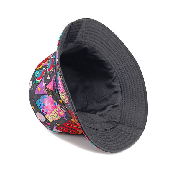 oly-c13d464931b23a41e4a84f611d0362da Wholesale 90s Graffiti Print Fisherman Hat Double Sided Sun Hat Dome Top Casual Everyday Headwear for Men Women